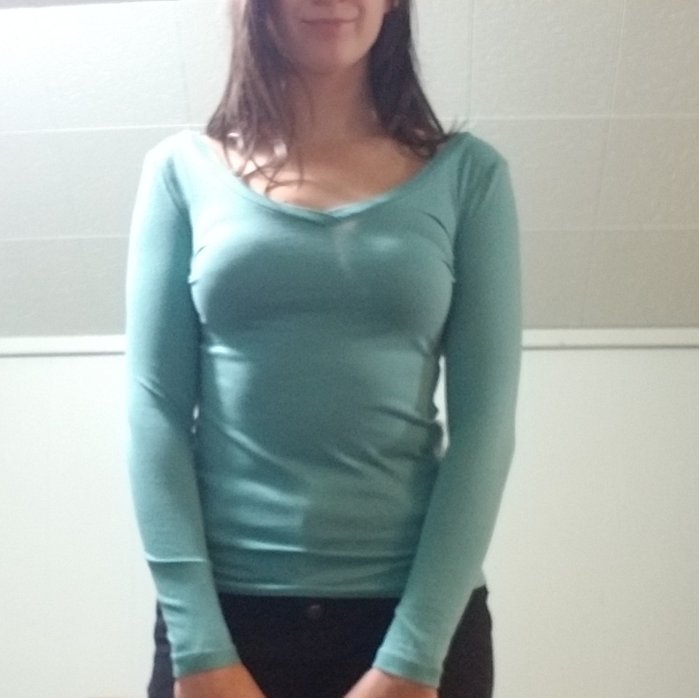 Long sleeve teal tshirt